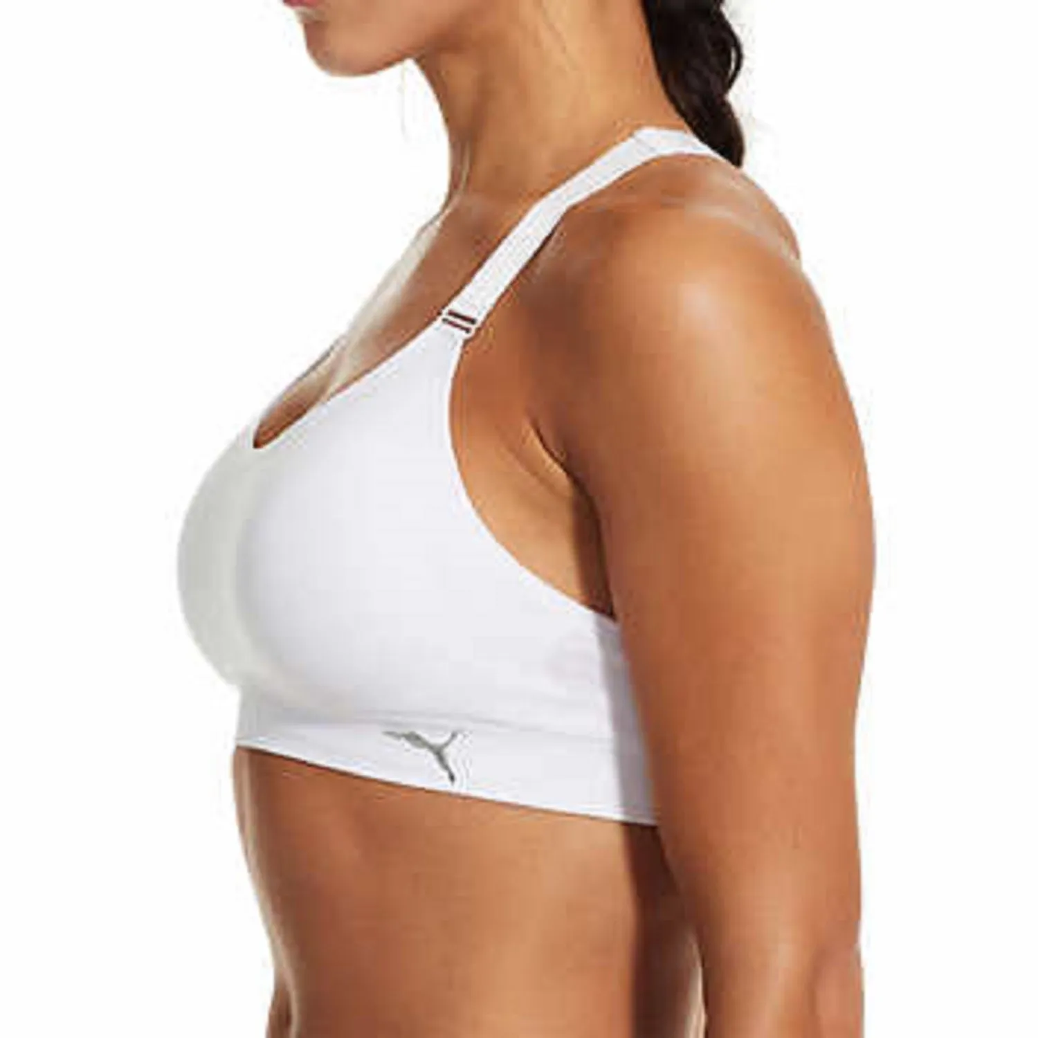 PUMA Sports Bra, Padded - Black, White, Gray - 3-pack
