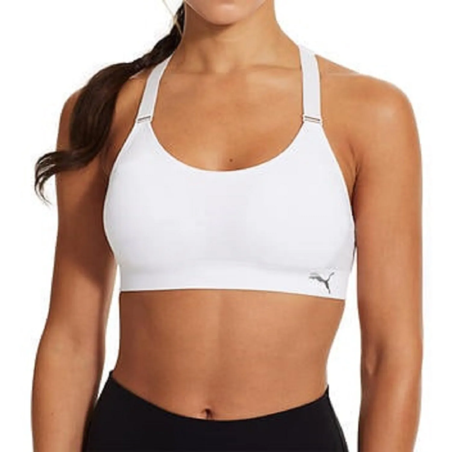 PUMA Sports Bra, Padded - Black, White, Gray - 3-pack