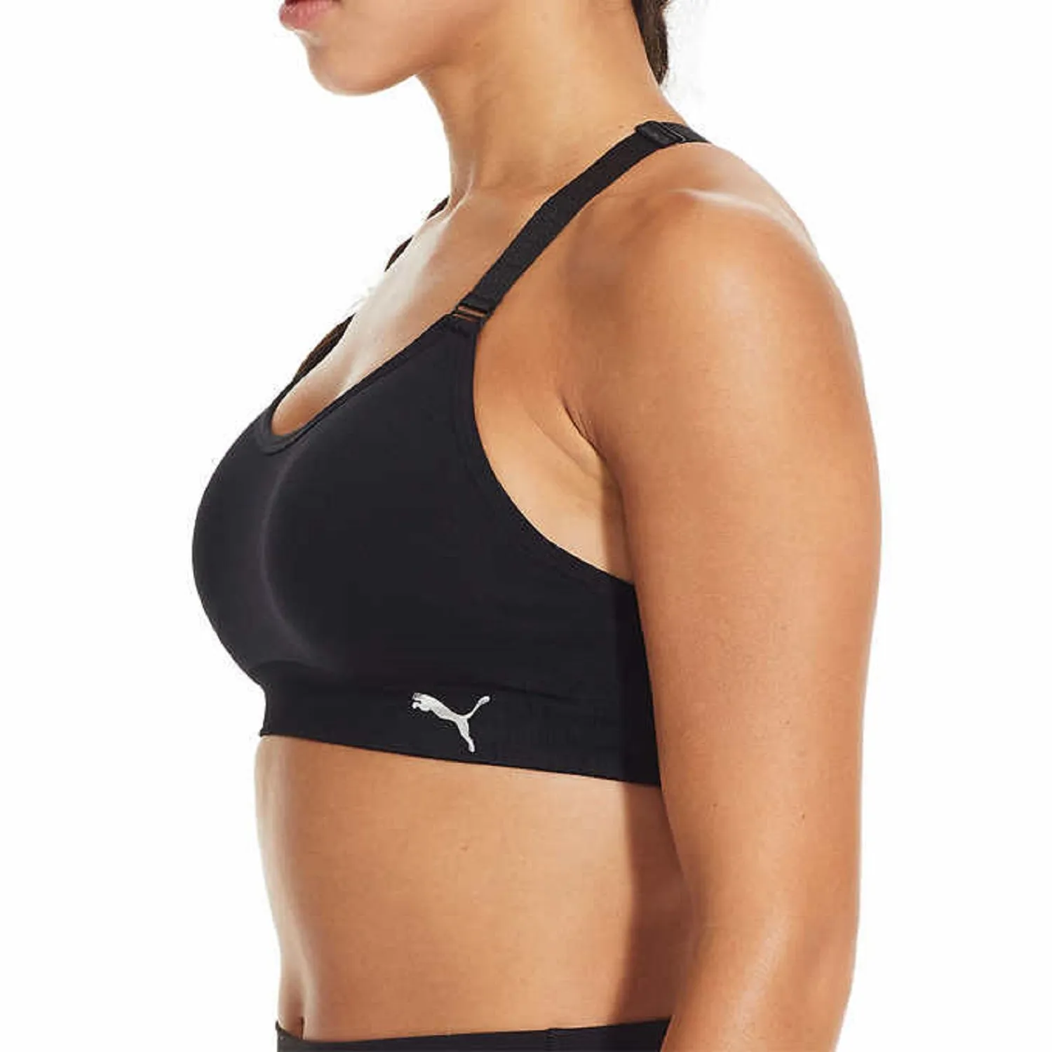 PUMA Sports Bra, Padded - Black, White, Gray - 3-pack