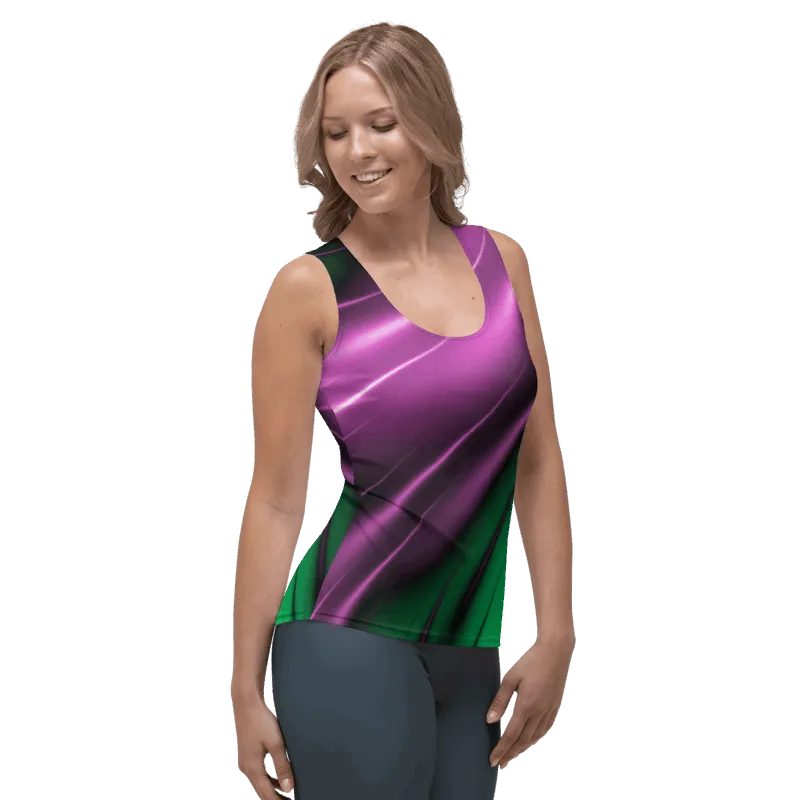 "Aurora Whispers Arctic Chic" Collection - Designer Long Tank Top