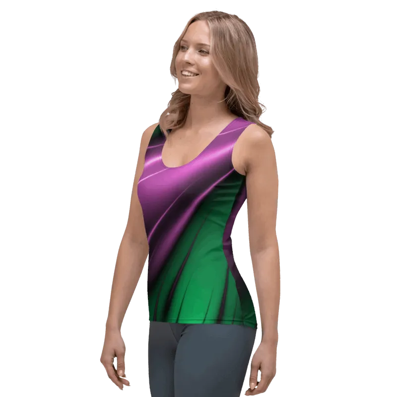 "Aurora Whispers Arctic Chic" Collection - Designer Long Tank Top