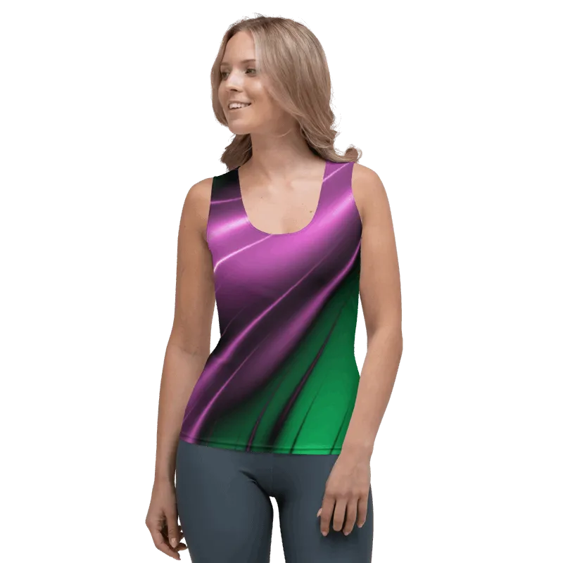 "Aurora Whispers Arctic Chic" Collection - Designer Long Tank Top