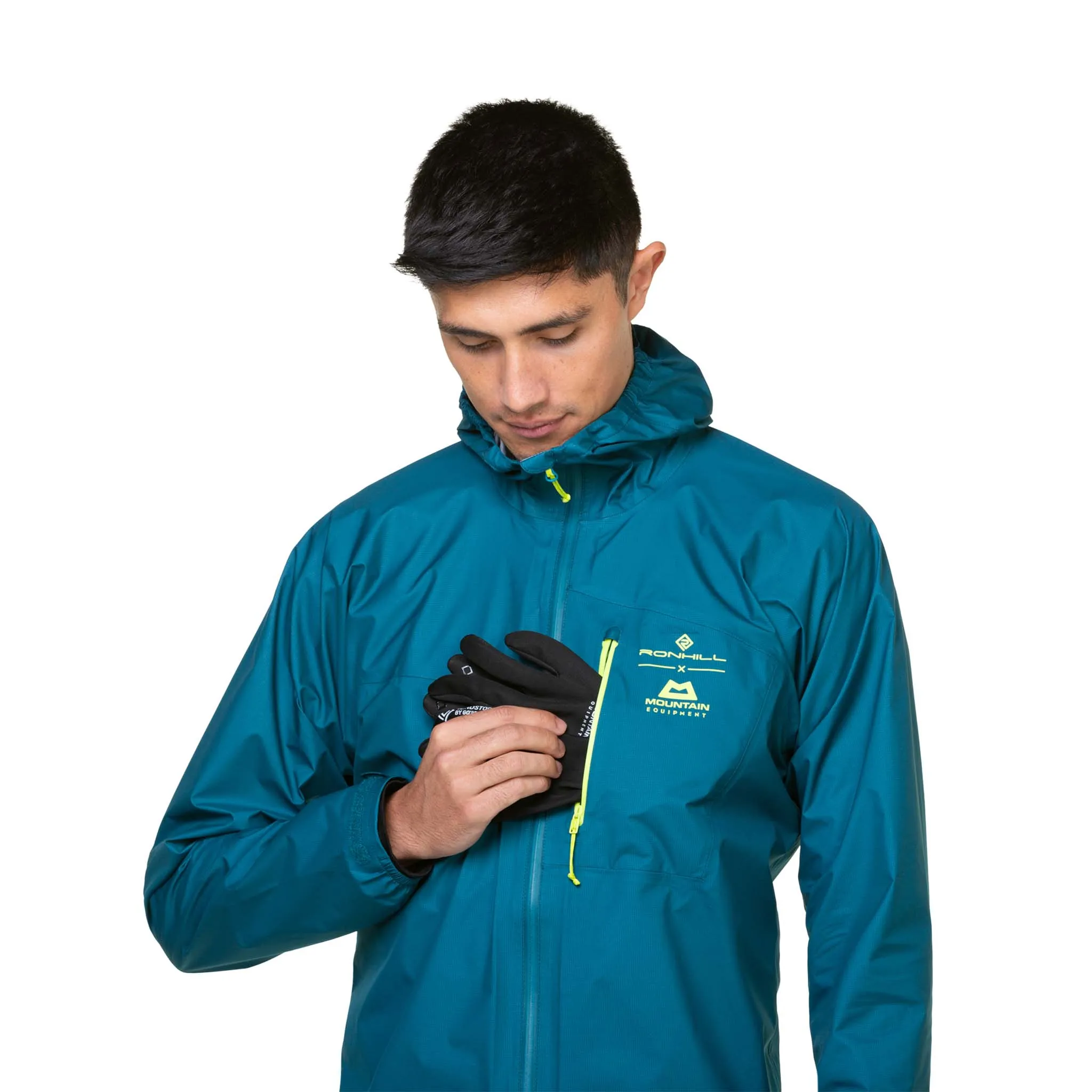 Ronhill | Men's Tech GORE-TEX Mercurial Jacket - Deep Teal/Acid