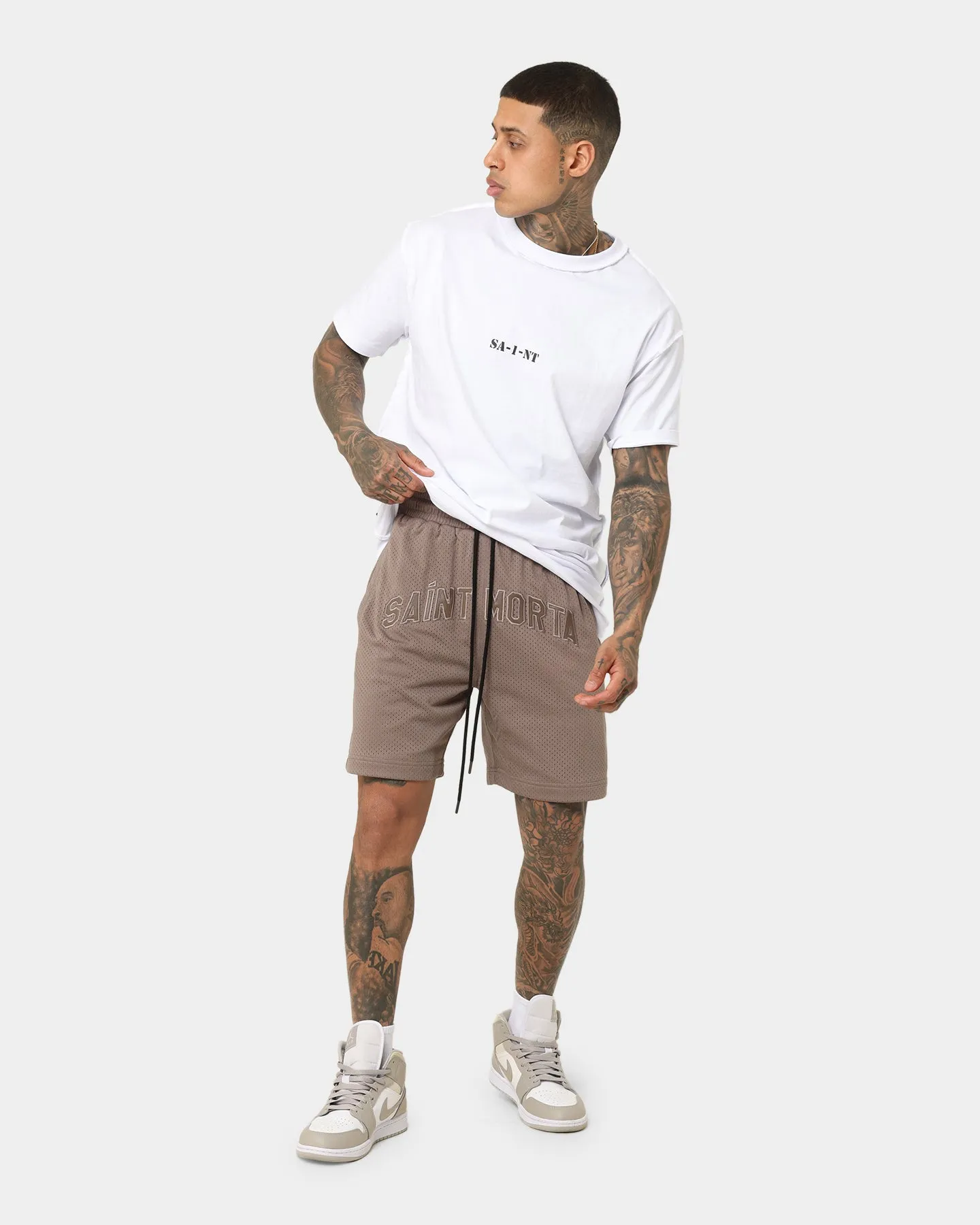 Saint Morta Kingdom Basketball Shorts Dark Brown