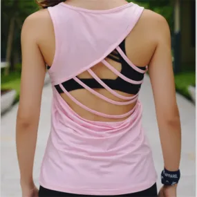 Sexy Hollow Out Yoga Top Sport T Shirt Women Quick Dry Fitness Clothing Yoga Shirt Sports Jerseys Gym Running Tank Tops