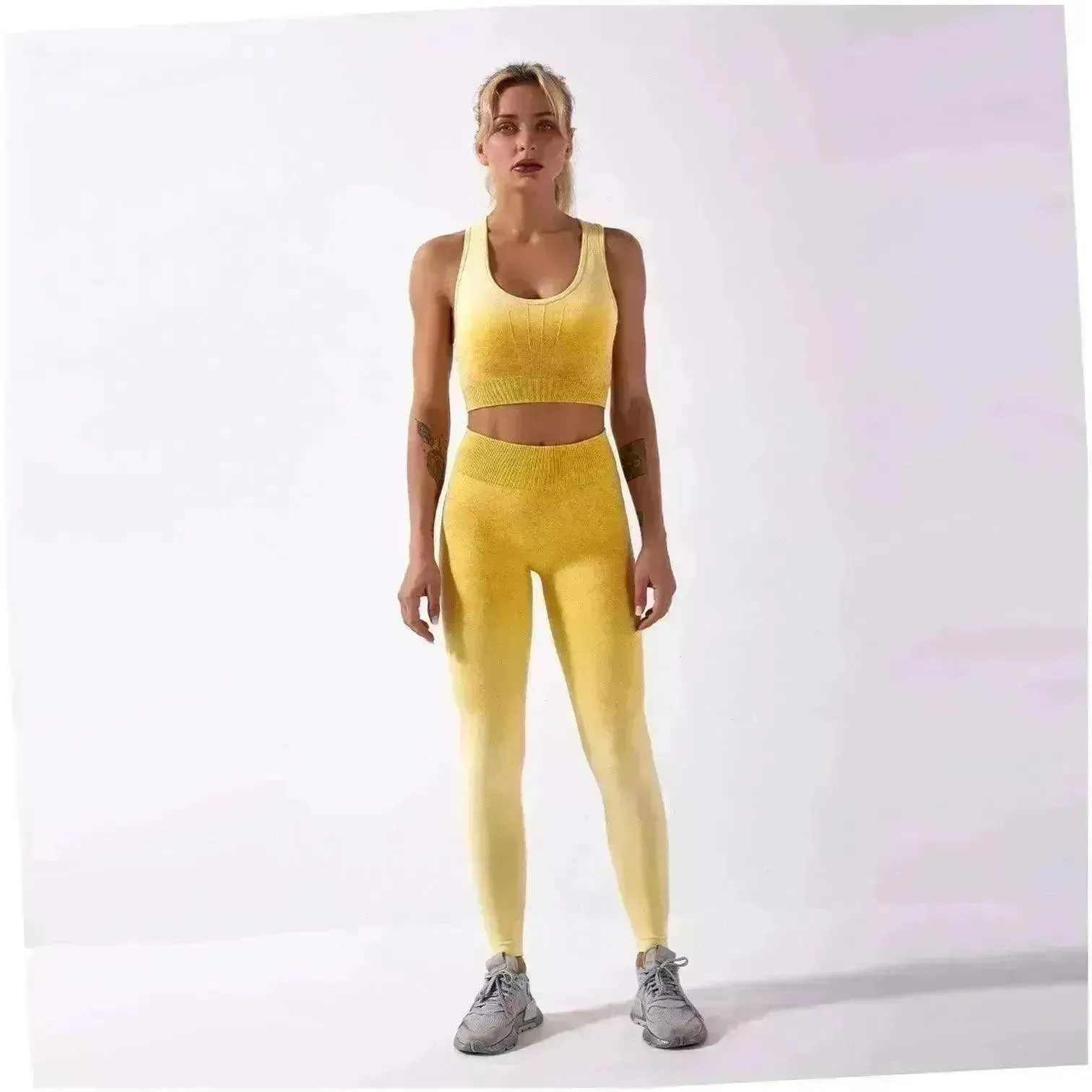 Shark knitting sports bra pants tie-dye Yoga Fitness Gym Exercise Wear