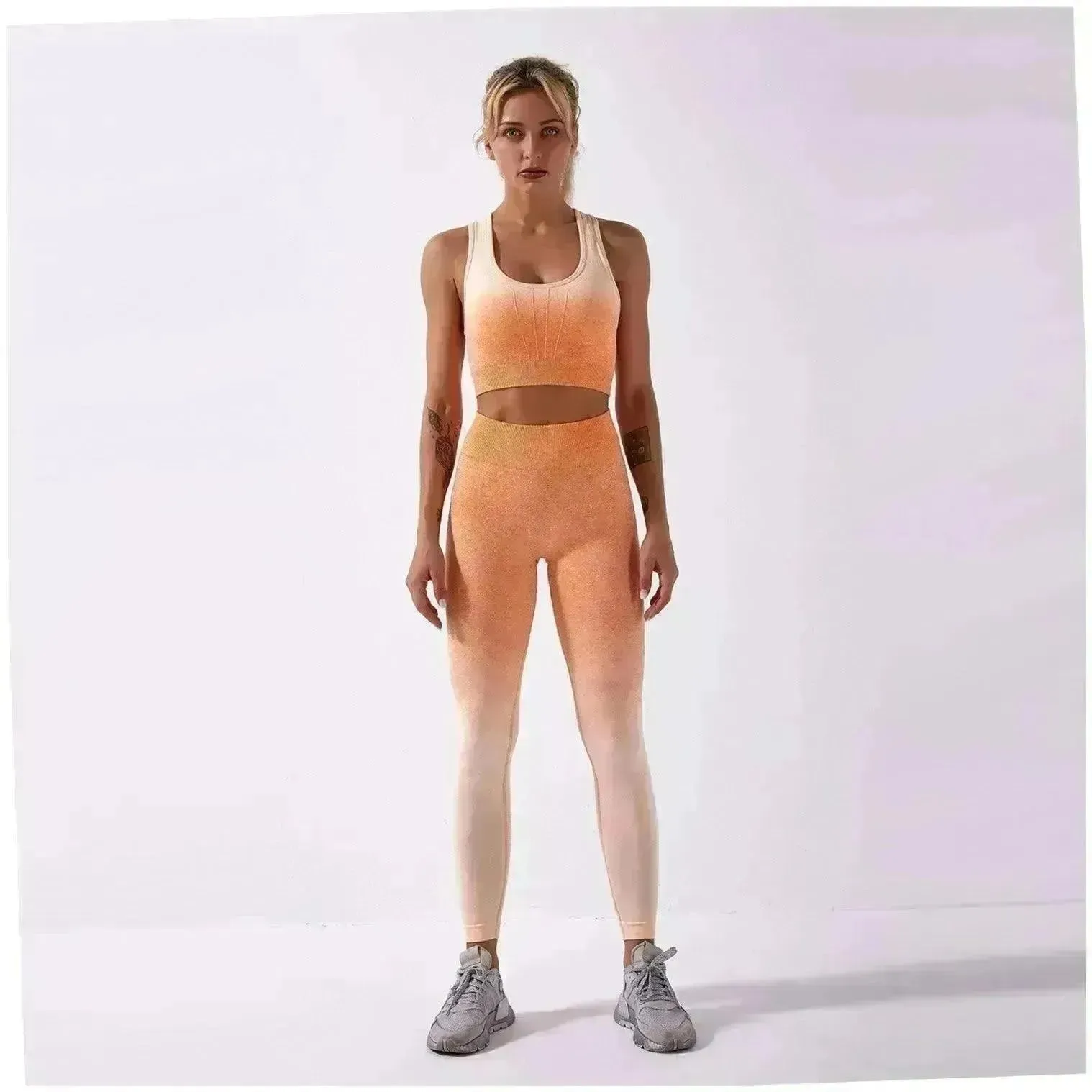 Shark knitting sports bra pants tie-dye Yoga Fitness Gym Exercise Wear