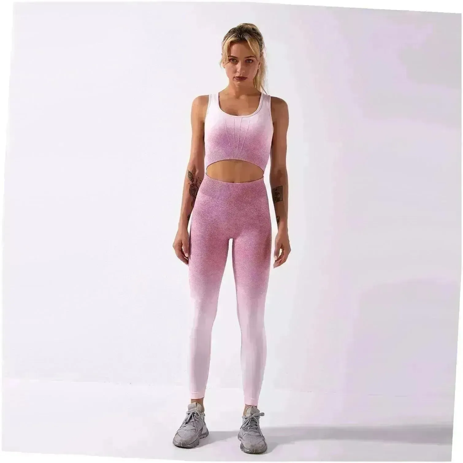 Shark knitting sports bra pants tie-dye Yoga Fitness Gym Exercise Wear