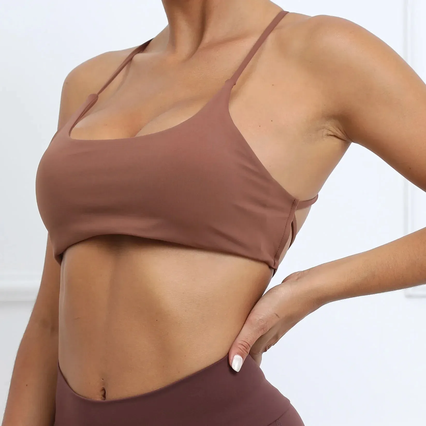 Strappy Backless Fitness Underwear Women Feeling Shockproof Athletic Tank Top Sexy Sports Bra