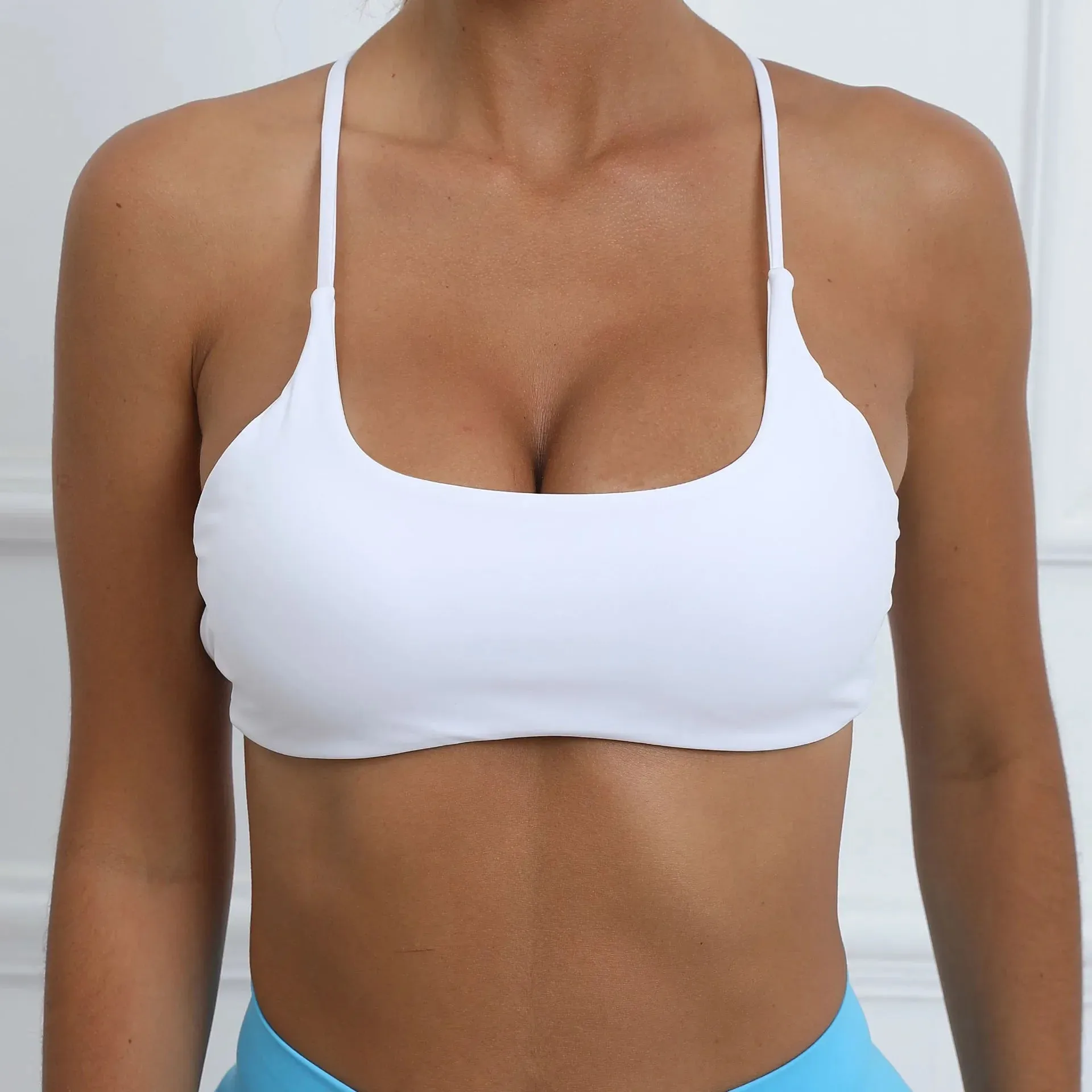 Strappy Backless Fitness Underwear Women Feeling Shockproof Athletic Tank Top Sexy Sports Bra