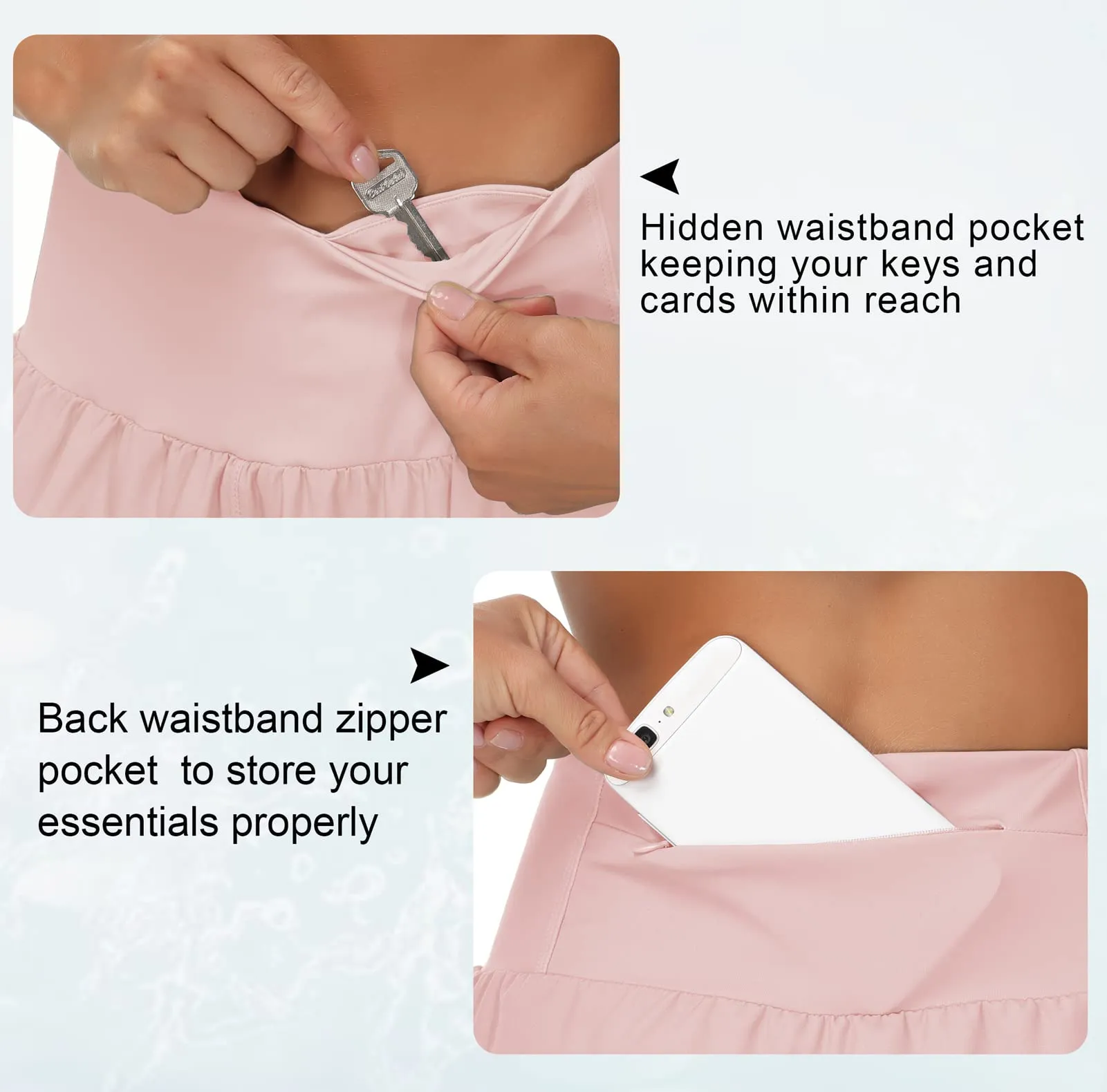 THE GYM PEOPLE Womens High Waisted Running Shorts Quick Dry Athletic Workout Shorts with Mesh Liner Zipper Pockets (Pink, X-Large)