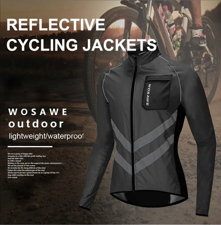 WOSAWE Ultralight Men's Cycling Windbreaker Reflective Jacket