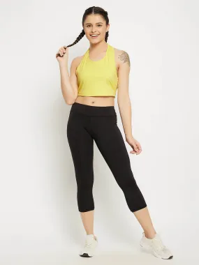 Yellow Halter Neck Active Tank Top