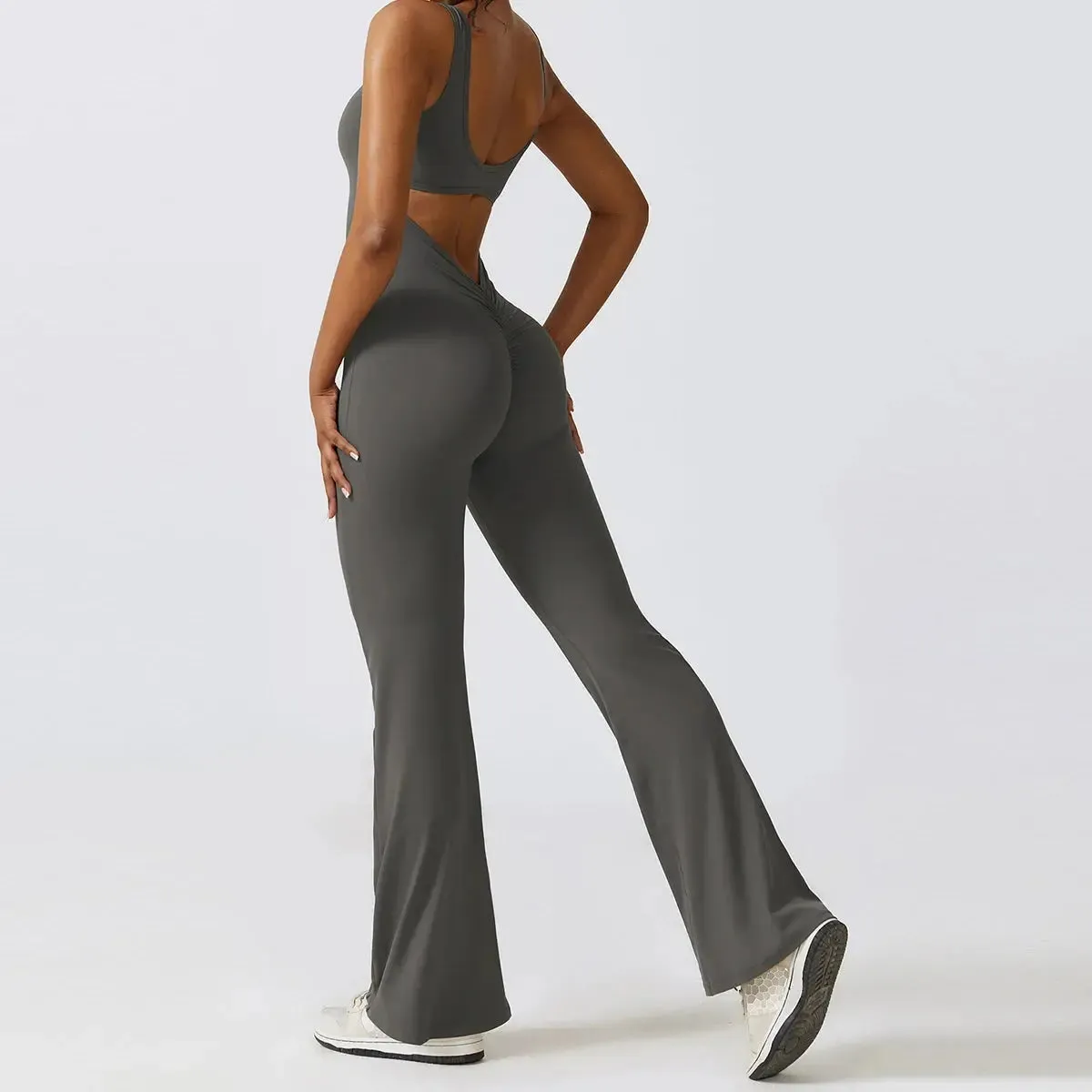 Yoga Flare Gym Bodysuit Set