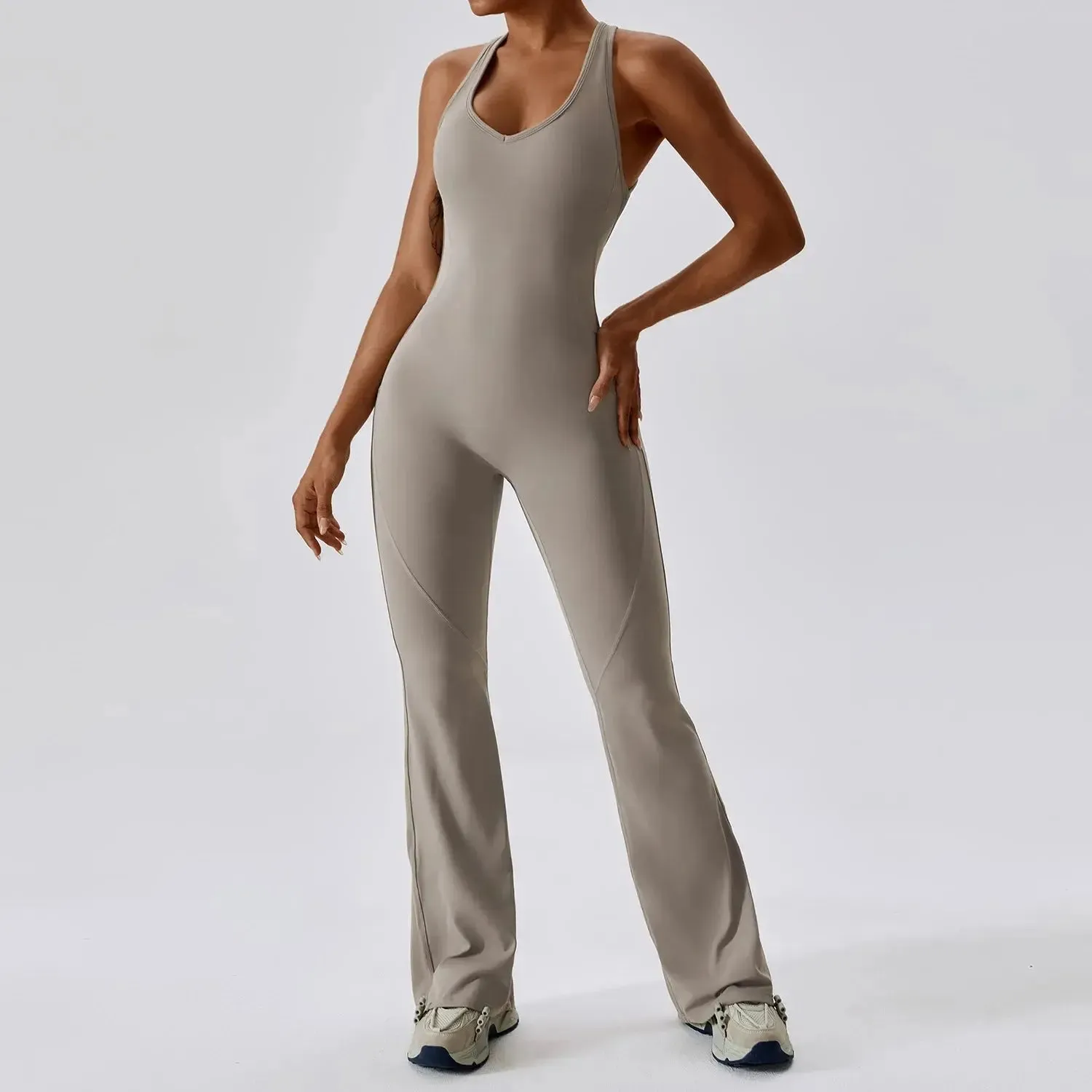 Yoga Flare Gym Bodysuit Set