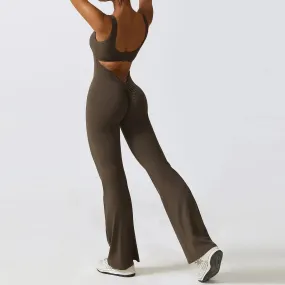 Yoga Flare Gym Bodysuit Set
