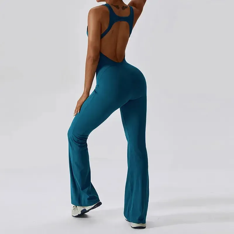 Yoga Flare Gym Bodysuit Set