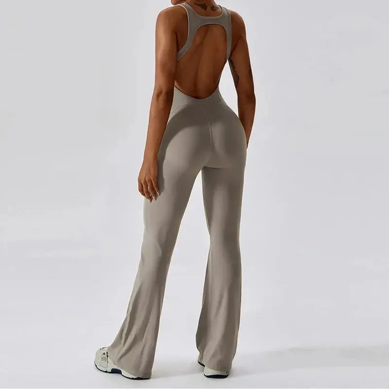 Yoga Flare Gym Bodysuit Set