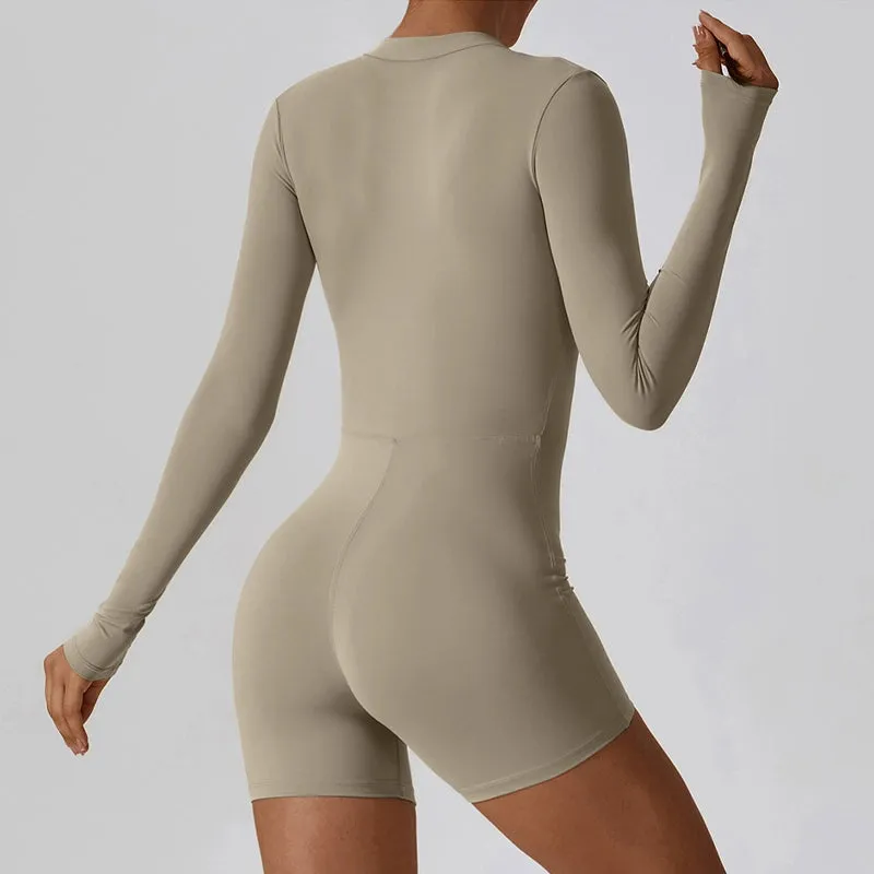 Zip Long Sleeve Yoga Jumpsuit