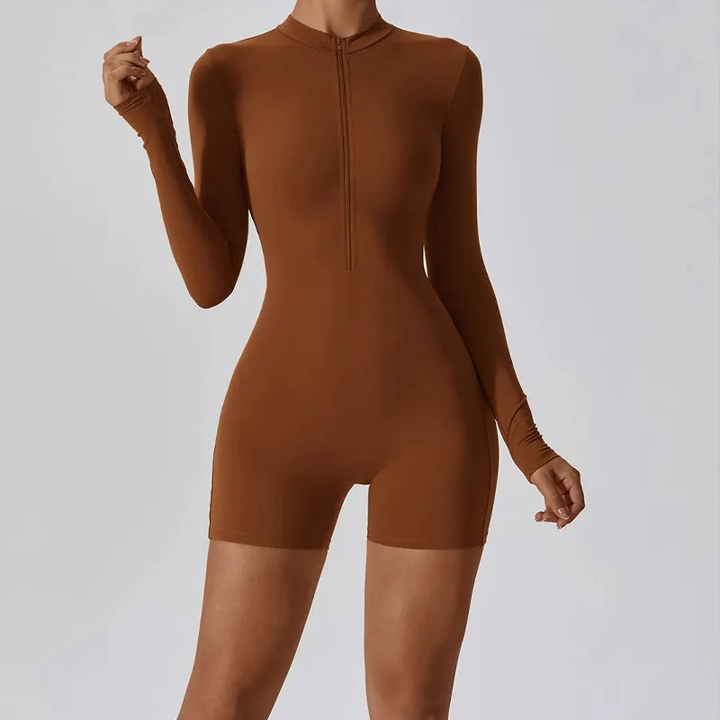 Zip Long Sleeve Yoga Jumpsuit