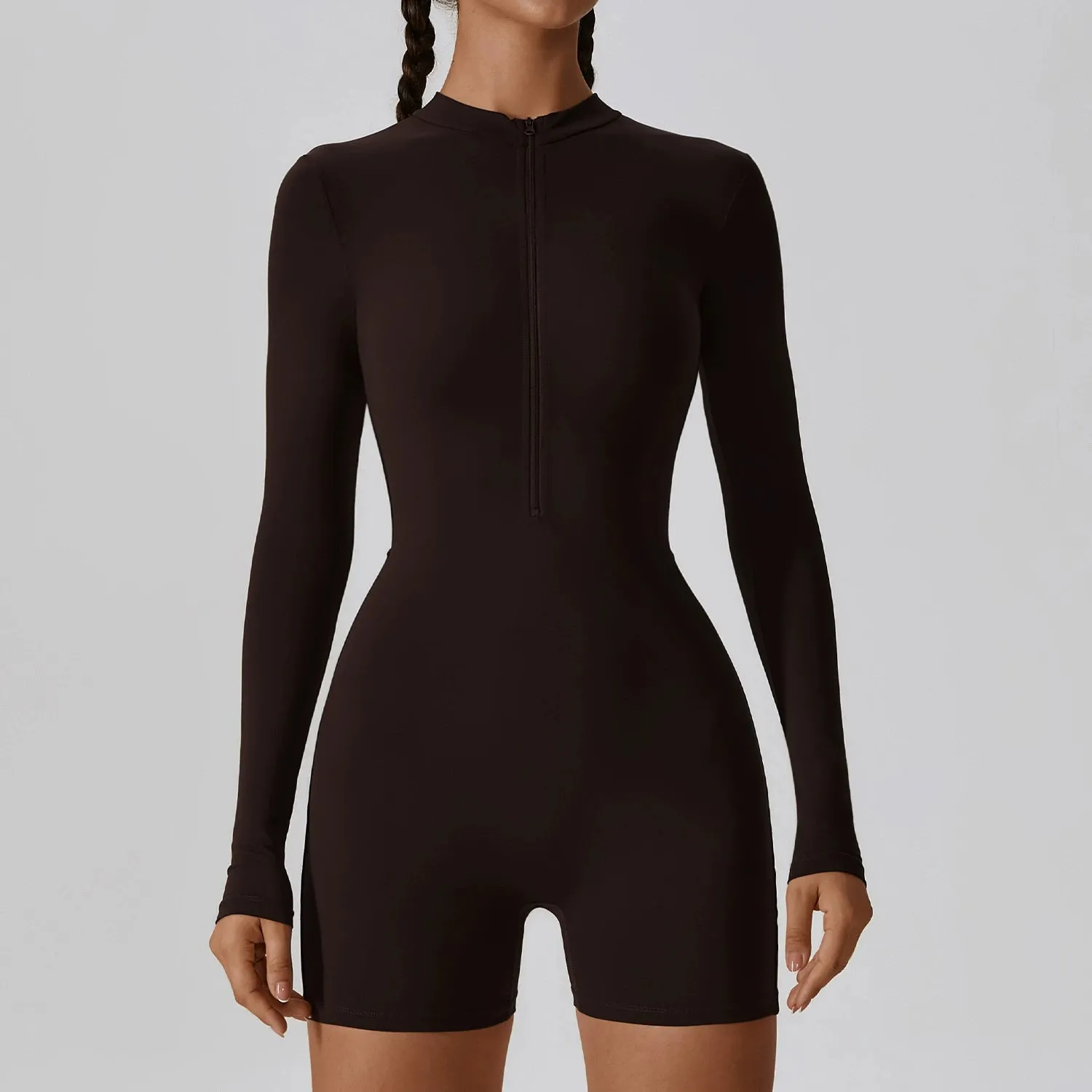 Zip Long Sleeve Yoga Jumpsuit