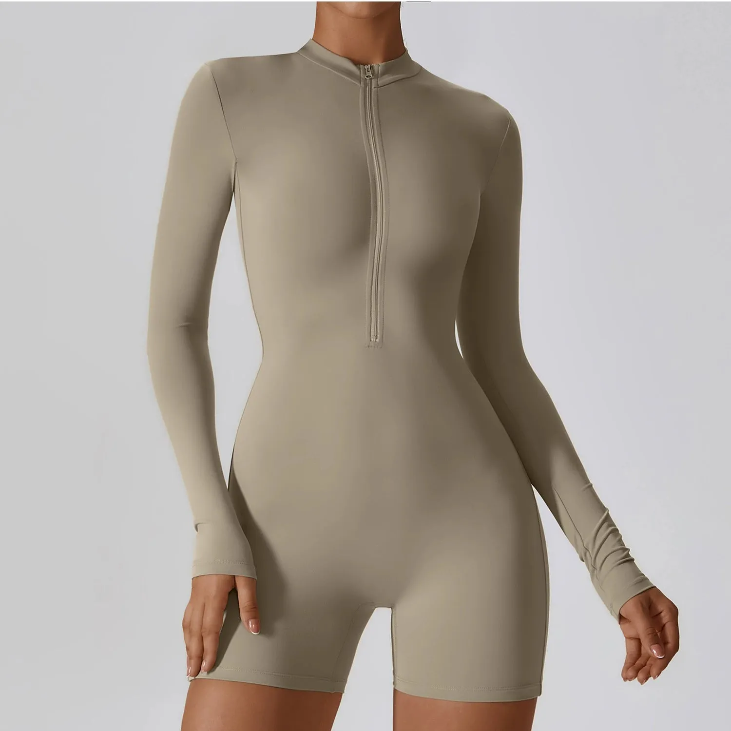 Zip Long Sleeve Yoga Jumpsuit