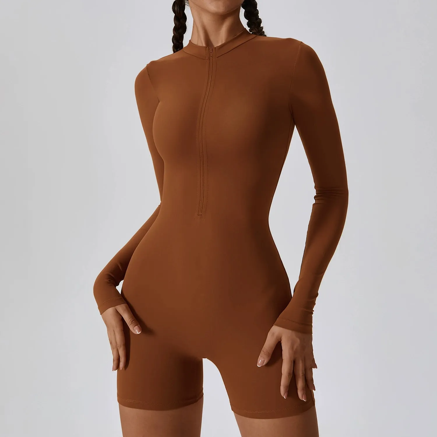 Zip Long Sleeve Yoga Jumpsuit
